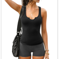 thumbnail image 2 of 1 PC Tank Tops for Women Summer Sleeveless Shirts V Neck Ribbed Slim Fitted Tops Blouses Black S, 2 of 6