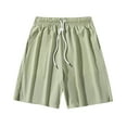thumbnail image 3 of WAENQINLA Men's Quick Dry Beach Shorts with Elastic Waist & Drawstring Solid Color Casual Summer Shorts with Pockets Green Shorts,Size M-3XL, 3 of 5