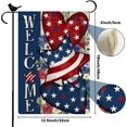 thumbnail image 6 of Welcome 4th of July Three Heart Garden Flag Happy Independence Day Double Sided Vertical Rustic Burlap Farmhouse Small Yard Seasonal Holiday Outdoor Decor 12.5 × 18 Inch, 6 of 6