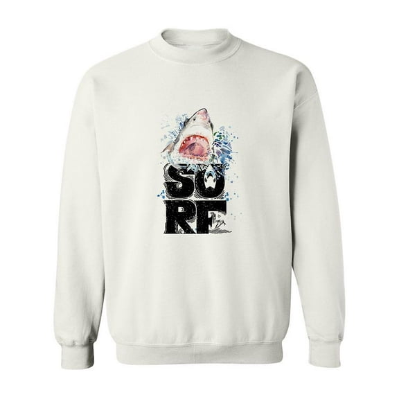 Surf Shark Watercolor  Sweatshirt Men -Image by Shutterstock, Male 4X-Large