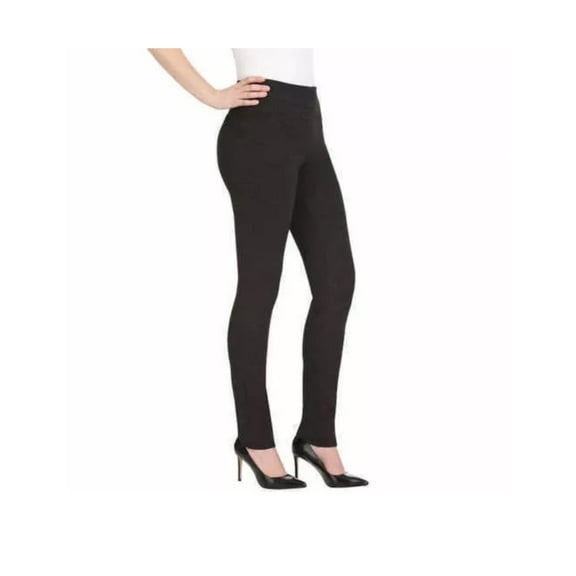 Hilary Radley Womens Narrow Leg Stretch Slim Ponte Pant (Charcoal Combo, X-Small)
