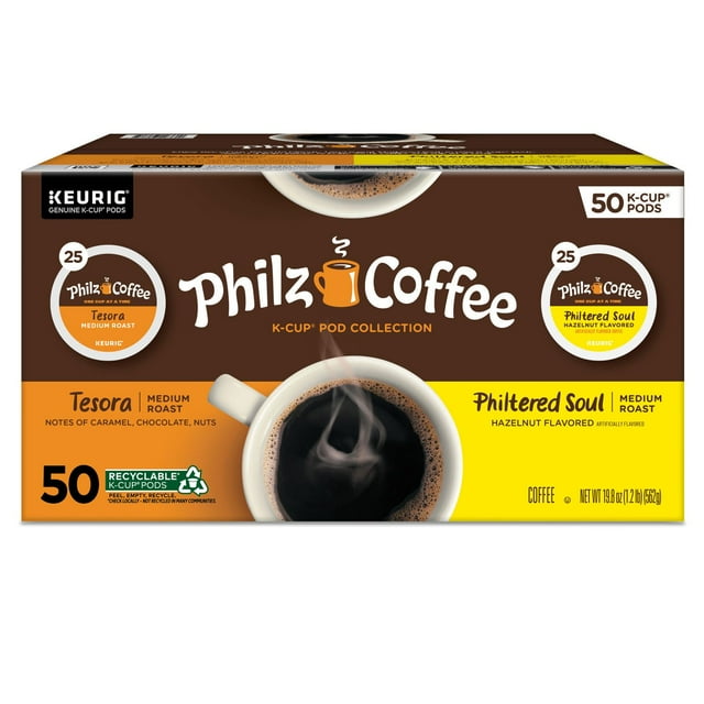 Philz Coffee Philtered Soul and Tesora Medium Roast K-Cup Pods Variety Pack, 50 ct.