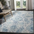 thumbnail image 3 of SAFAVIEH Madison Hope Floral Area Rug, Cream/Turquoise, 5'3" x 5'3" Square, 3 of 15