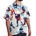 thumbnail image 2 of Ice Hockey Men's Spread Collar Tops, Casual Button Down Shirts for Summer Beach, Printed Short Sleeve Shirts - Unisex, 2 of 6