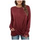 thumbnail image 1 of Camisas Para Mujer Camiseta Casual Sólido Cuello Redondo Sudadera Kink Split Manga Larga Tops Odeerbi ODB129941, 1 of 8