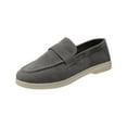 thumbnail image 2 of Lovskoo Women's Faux Suede Loafer Flats Soft-Soled Round Toe Ankle High Slip On Casual Flat Penny Shoes Gray, 2 of 6