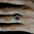 thumbnail image 5 of 2.80 Ct Cushion Cut Natural Red Ruby Diamond Beautiful Floral Halo Engagement Ring 14K White Gold Size 7.5, 5 of 8