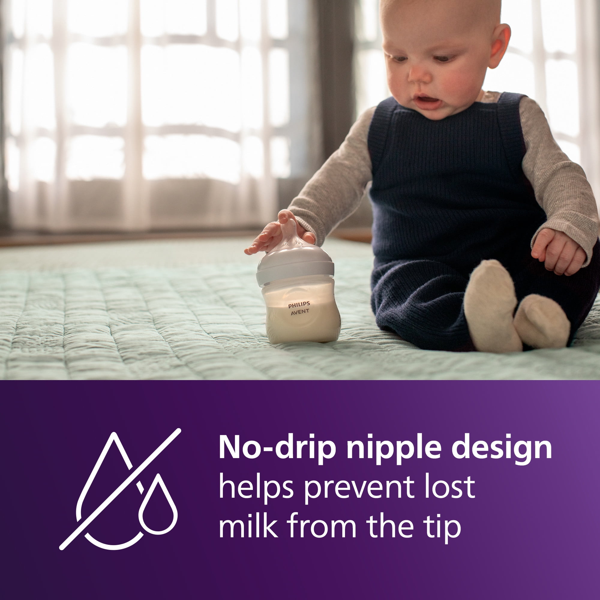 (2 pack) Philips Avent Natural Baby Bottle with Natural Response Nipple (Slow Flow, Flow 2), 4oz, 3-Pack, SCY900/93