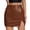 Brown, variant on Fgnfyis Leather Mini Skirt Women Pure Color Short Tight Split Pencil Skirt Women's Skirts Black M