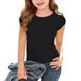thumbnail image 2 of Diufon Girls Short Sleeve Shirts Summer Casual Cute Crewneck Tee Tops Soft Solid Color Trendy Loose Blouse, 2 of 9