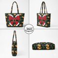 thumbnail image 4 of XYZCANDO Christmas Bow Print Padded Shoulder Handbag Large Capacity Quilted Tote Bag with Handle for Holiday Shopping Travel Work Daily Use, 4 of 7