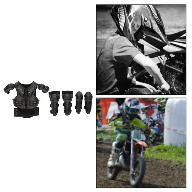 Motocross ,Traje de de moto para completo,Chaleco protector de vertebral de espalda del pecho de bici de suciedad,Bicicleta Motocross Hombro Macarena Armadura Motocross Niños