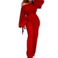 thumbnail image 3 of Mono informal de talle alto sin tirantes y pierna ancha para mujer, talla grande, 3 of 6