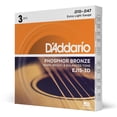 thumbnail image 1 of D'Addario | Phosphor Bronze Pack | Cuerdas para Guitarra Ac&uacute;stica | Calibre 10-47 Extra Ligero | 3 sets de 6 cuerdas (18) | Bronce fosforado | EJ15-3D, 1 of 5