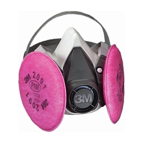 3m Half Mask Respirator Kit,S,Gray  6191