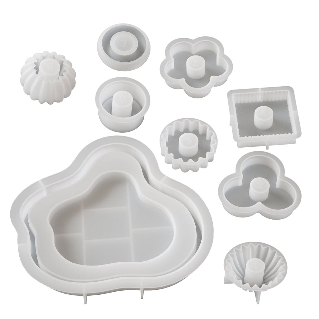10Pcs Stacking Silicone Molds for Pillars Soap Chocolate Stackable Silicone Molds with Resin Tray Molds