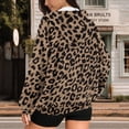 thumbnail image 4 of Yuyamidu Womens Oversized Sweatshirt Leopard Print Hoodie Women Heavyweight Zip-Up Hoodie Jacket Casual Long Sleeve Comfy Casual Active Hoodies Sweatshirt with Pockets S, 4 of 8