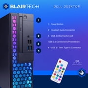 Dell RGB Desktop Computer - Hex Core Intel i5 (3.2) | 16GB DDR4 RAM | 500GB SSD | Windows 11 Pro | 24in LCD Monitor | Home or Office PC