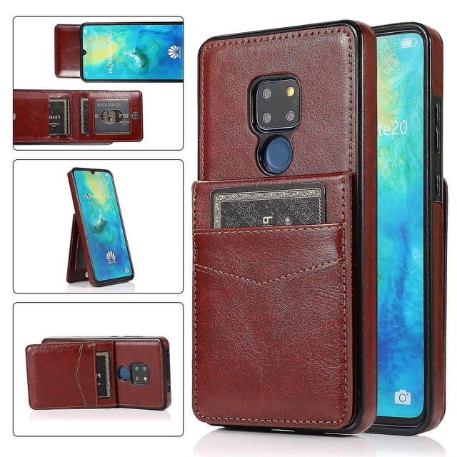 Funda de piel sintética estilo empresarial para Huawei Mate 20 con tarjetero, función billetera, función de soporte vertical, protección contra caídas, duradera.