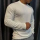 thumbnail image 3 of Camiseta holgada unicolor para hombre, ropa para correr, gimnasio, con citas coreanas, otoño, original, poliéster, oferta, 3 of 5