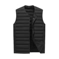 thumbnail image 2 of Xdegoge Mens Lightweight Puffer Vest Collarless Quilted Sleeveless Down Alternative Jacket with Snap Buttons and Pockets Casual Fall Winter Warm Outerwear, 2 of 5
