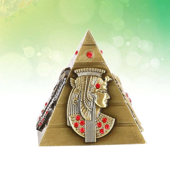 PBPBOX Egyptian Pyramid Desk Decor Ancient Egypt Sculpture Bronze Educational Tool 1Pack