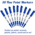 thumbnail image 5 of Permanent Markers,Shuttle Art 30 Pack Blue Permanent Marker set,Fine Point, Works on Plastic,Wood,Stone,Metal and Glass for Doodling, Marking, 5 of 6