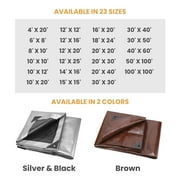 WHITEDUCK 8 x 10 Heavy Duty Tarp Cover Waterproof - 16 Mil Brown w/Grommets & Reinforced Edges