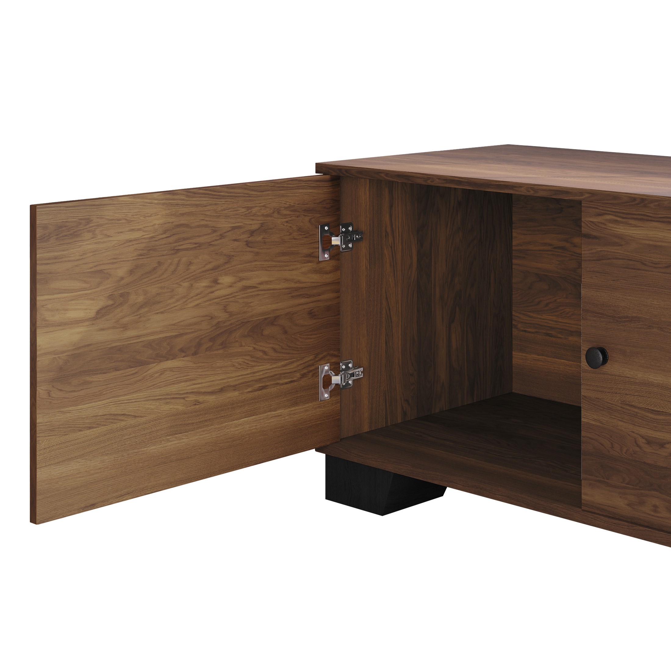 Home Design Smyrna Storage Cabinet Bench with Spacious Hidden Compartment, Sturdy Construction, Multi-Purpose Design for Entryway, Bedroom, or Living Room, Brown