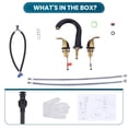 thumbnail image 6 of Wowow 8 in. Widespread Double Handle Bathroom Faucet in Black and Gold, 6 of 8