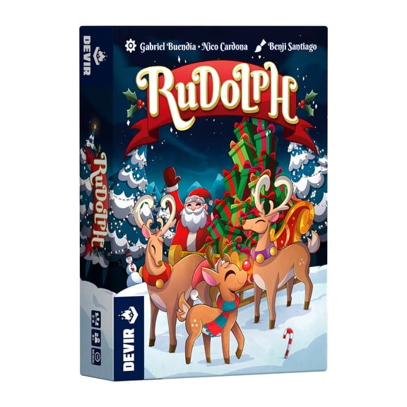 Devir Rudolph Card Game, Fast Christmas Family & Party Game with Real, Time Drafting for Adults & Teens, Age  8, 2-6 Players, 10 Playtime