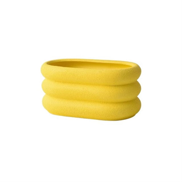 Maceta de cerámica for verduras y orquídeas, con bandeja, color verde suculento, for oficina, perforada, grande