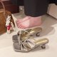 thumbnail image 3 of Women's Rhinestone Slide Open Toe Twist Strappy Sandals, 3 of 5