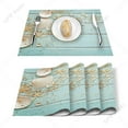 thumbnail image 2 of 4/6pcs Set Table Mats Wooden Board Shells Star Printed Table Napkin Kitchen Accessories Home Party rative Placemats, 2 of 7