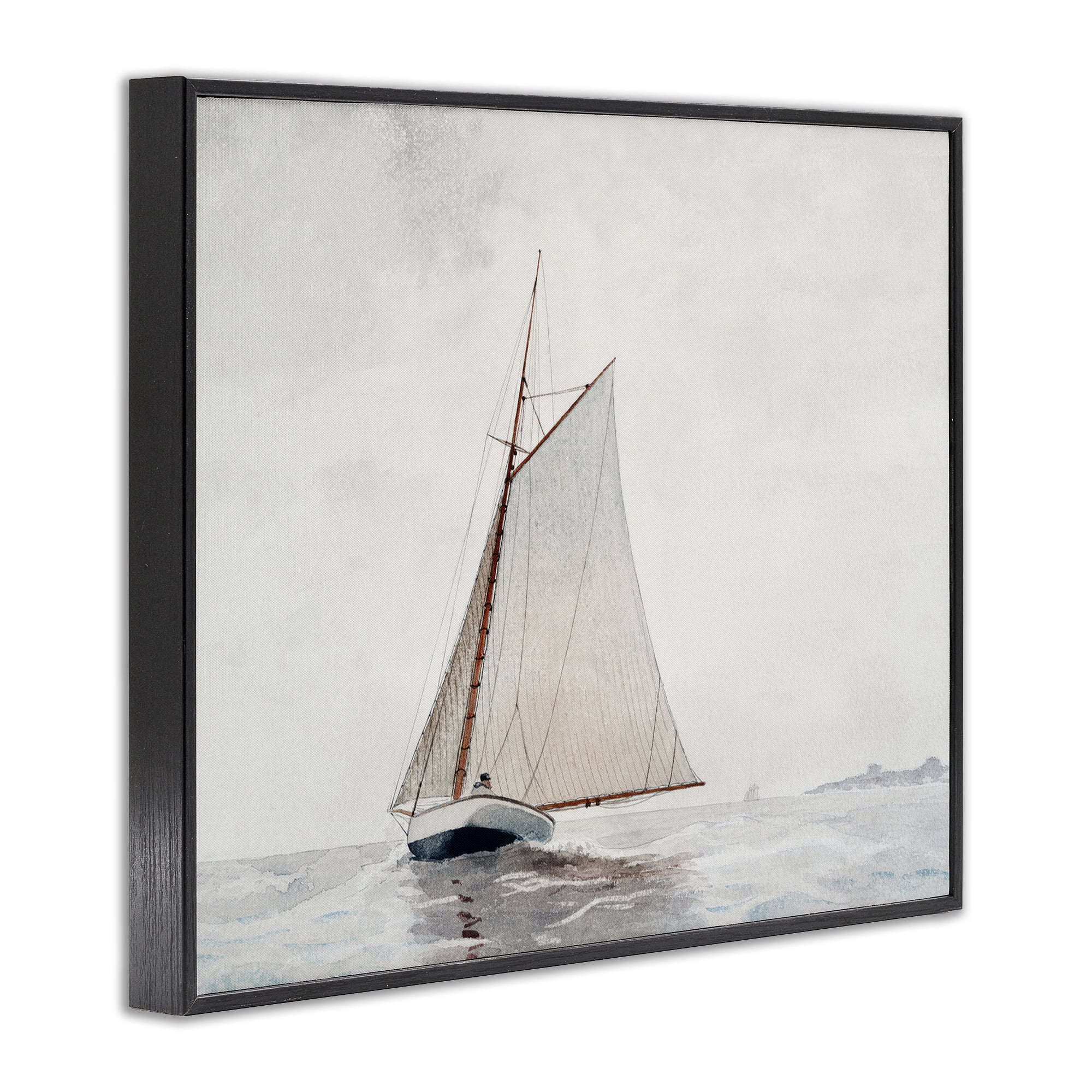 Stupell Industries Timeless Sea Vessel Transportation Painting Black Framed Art Print Wall Art, 20 x 16