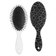 thumbnail image 2 of Hair Brush Black Leopard Cushion Base Hair Brushes Touch Paddle Oval Hairbrush, 2 of 7