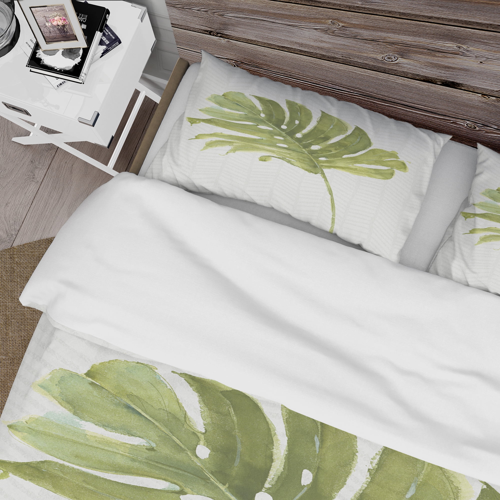 Designart 'Mixed Botanical Green Leaves VII' Cottage Duvet Cover Set