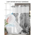 thumbnail image 4 of No Hook Grey Shower Curtain with Snap in Liner Set, Modern Oil Painting Art Forest Waterproof Fabric Bathroom Curtains with See Through Top Window, Hotel Style Small 36 x 72 Inch, 4 of 7