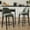 Green, variant on Set of 2 Modern Faux Linen Counter Stools with Solid Wood Legs & Foot Ring, Ergonomic Bar Stools for Kitchen Island Home Bar,Green