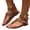 Brown, variant on Women's Double Buckle Thong Gladiator Sandals, Women's Gladiator Strap Sandals Flip Flops Fisherman Buckle Thong Sandals Open Toe Ankle Strap Flat Slides, Black 8