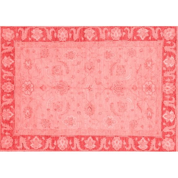 Ahgly Company Machine Washable Indoor Rectangle Oriental Red Traditional Area Rugs, 8' x 12'