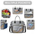 thumbnail image 2 of Grey and Gold Marble Pattern Insulated Leakproof Lunch Box for Women, Large Lunch Bag for Tween Teen Adult, Loncheras Para Mujer for Work Beach Travel Picnic Camping, 2 of 6