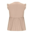 thumbnail image 5 of Karight Womens Babydoll Tank Tops V Neck Ruffle Sleeve Pleated Peplum Shirts Summer Casual Boho Flutter Flowy Tank Tops, 5 of 7