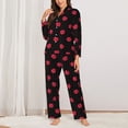 thumbnail image 2 of Fotbe red lips Pattern Long Sleeve Pajama Set for Women,Sleepwear Set,2-piece Loungewear Set,Soft PJs Comfy Nightwear with Pockets-XX-Large, 2 of 7