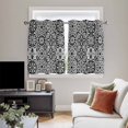 thumbnail image 4 of Black Morocco Kitchen Curtains Window Panels, Traditional Tribal Abstract Geometric Art Insulated Window Treatment Curtain, Grommet Curtains for Bedroom/Living Room/Bathroom, 2 Piece 42"Wx54"L, 4 of 8