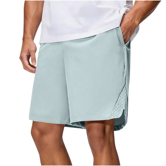 MOJOGO Lightweight Shorts for Men Quick Dry Athletic Shorts for Summer Wear Split Hem Outdoor and Daily Pants 5XL