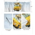 thumbnail image 4 of School Bus Curtain Valances for Windows Treatment Tier Curtains, Modern Yellow Truck Back to School Curtain Short Valance Curtain Rod Pocket Curtains for Kitchen Living Room, 54x18 in, 4 of 6