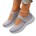 thumbnail image 2 of Domuza Women's Orthopedic Mary Jane Shoes, Breathable Mesh Non-Slip Sneakers, Comfort Lightweight Casual Nursing Walking Footwear for Daily Wear Gray 8.5（EU-41）, 2 of 5