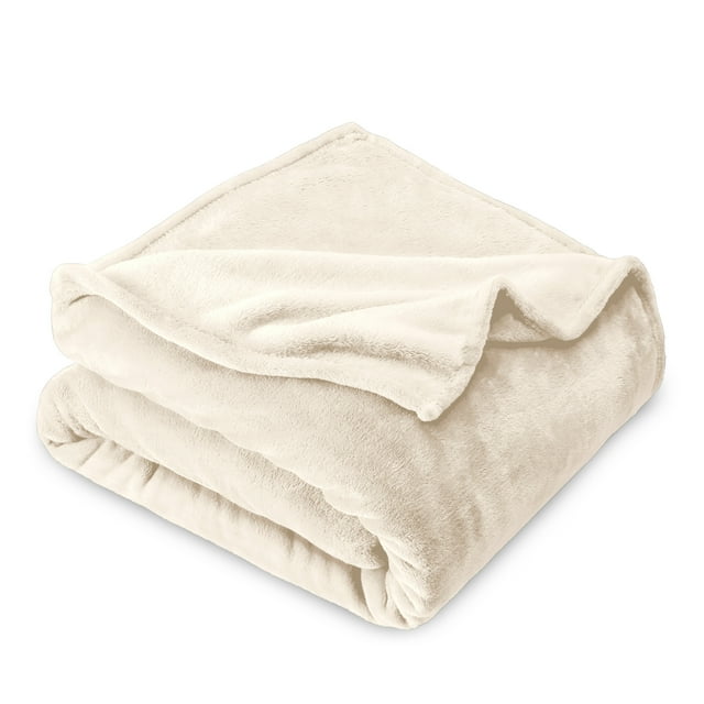 Bare Home Manta de Felpa Polar de 300 G/M², Microfibra Mullida, Suave y Afelpada, Tamaño Twin/Twin XL, Color Vainilla