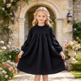 thumbnail image 2 of JFOPQVSM Toddler Kids Baby Girl Dress Long Sleeve Solid Color Casual Dresses Girls Fall Winter Outfit Clothes, 2 of 6